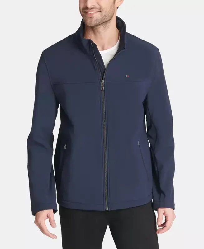 Men's Soft-Shell Classic Zip-Front Jacket-Midnight - TOMMY HILFIGER