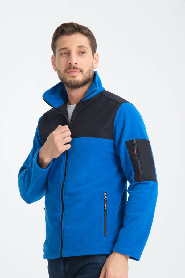 Men's Softshell Fleece Sweatshirt, full zip, 3 pockets, water and windproof. - 8