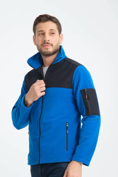 Men's Softshell Fleece Sweatshirt, full zip, 3 pockets, water and windproof. - 8