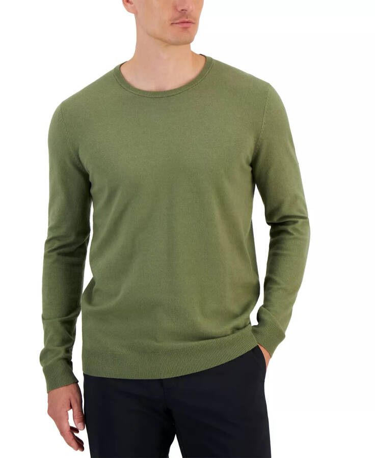 Men's Solid Crewneck Sweater, Created for Modazone Military Soil - 1