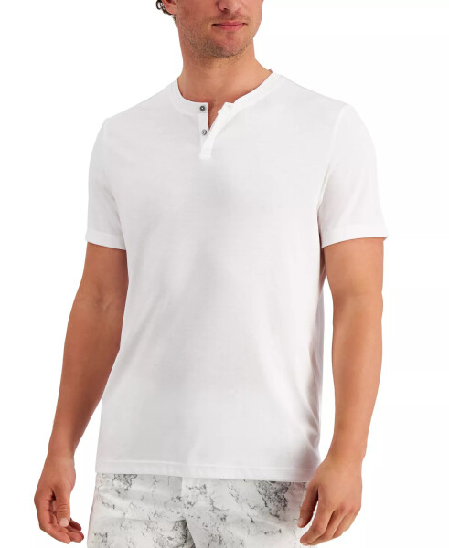 Men's Solid Henley, Created for Modazone Bright White - 1