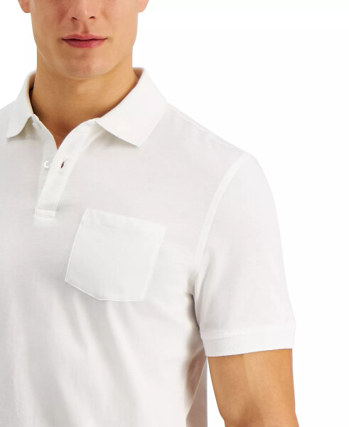 Men's Solid Jersey Polo with Pocket, Created for Modazone Bright White - 6