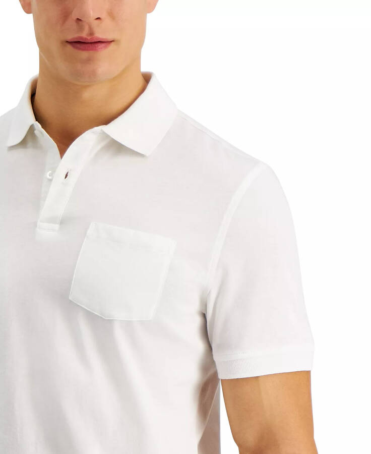 Men's Solid Jersey Polo with Pocket, Created for Modazone Bright White - 3