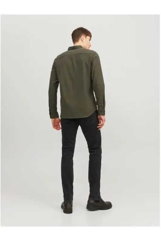 Men's Solid Long Sleeve Shirt - 3