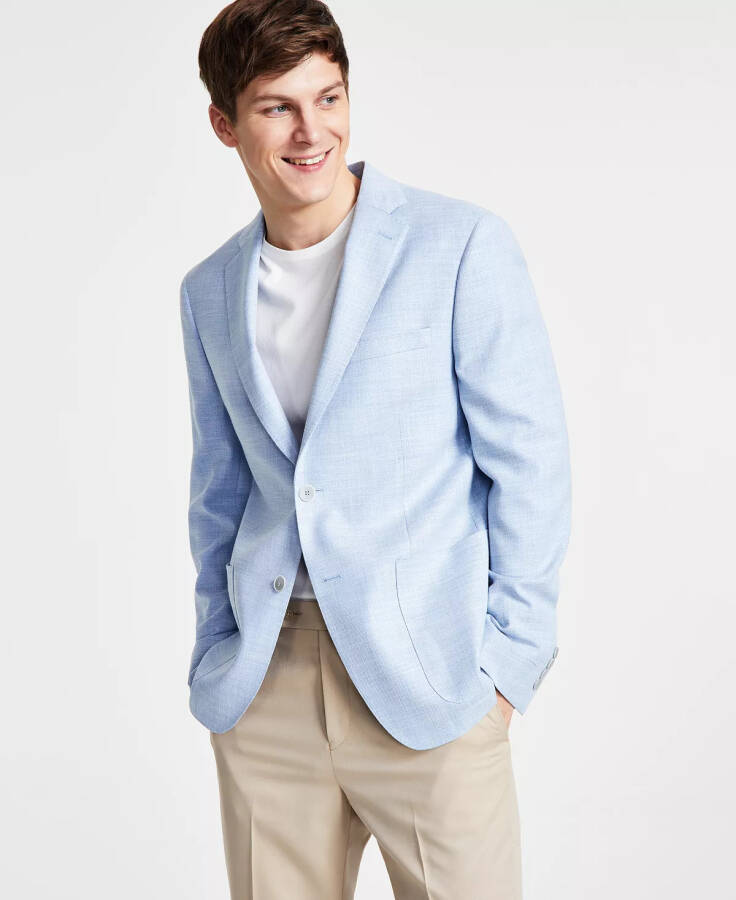 Men's Solid Slim-Fit Soft Sport Coat Light Blue - 1