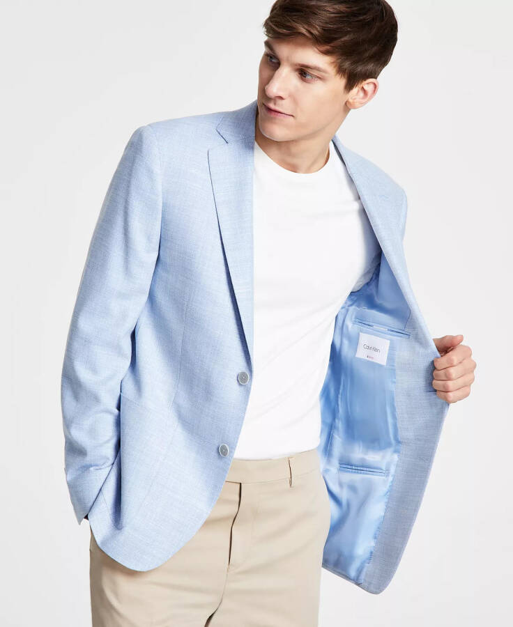 Men's Solid Slim-Fit Soft Sport Coat Light Blue - 3