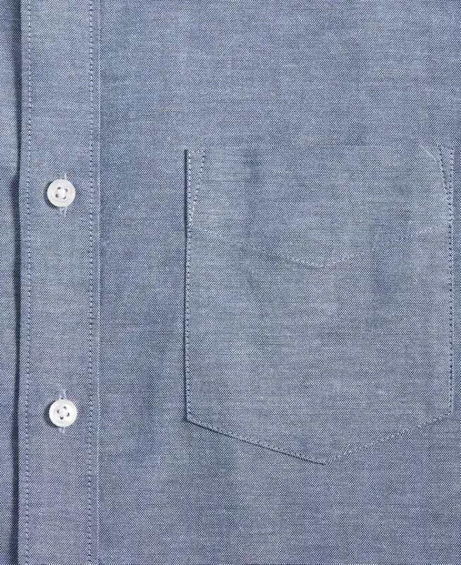 Men's Solid Stretch Oxford Cotton Shirt, Created for Modazone-Fresh Indigo - 5