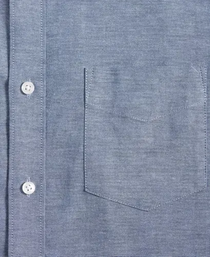 Men's Solid Stretch Oxford Cotton Shirt, Created for Modazone-Fresh Indigo - 5