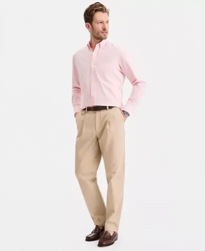 Men's Solid Stretch Oxford Cotton Shirt, Created for Modazone - Solid Oxford - Pink Streak - Club Room (1)
