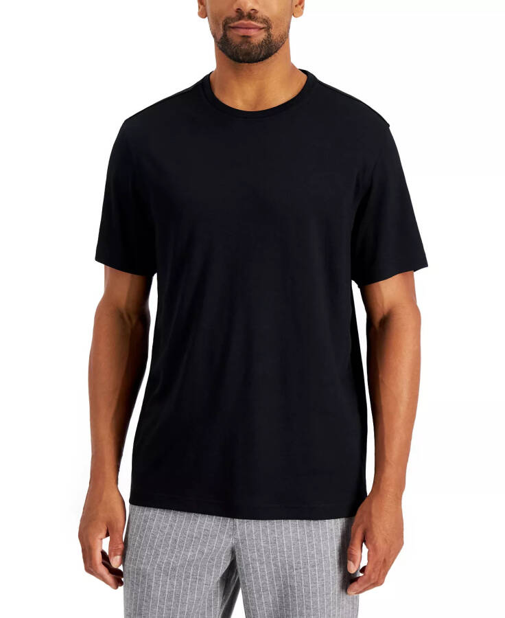 Men's Solid Supima Blend Crewneck T-Shirt, Created for Modazone - Deep Black - 1