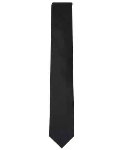 Men's Solid Texture Slim Tie, Created for Modazone-Black - ALFANI (1)