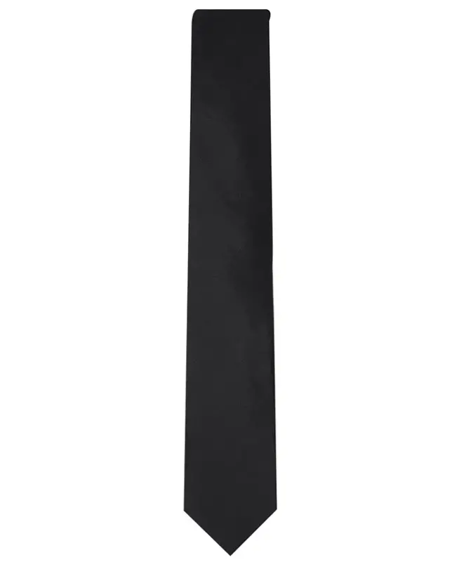 Men's Solid Texture Slim Tie, Created for Modazone-Black - 3