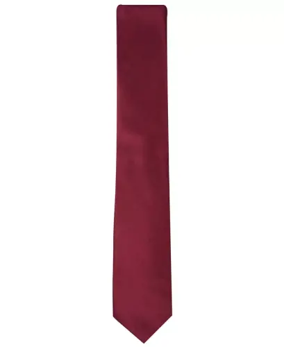 Men's Solid Texture Slim Tie, Created for Modazone-Burgundy - 2