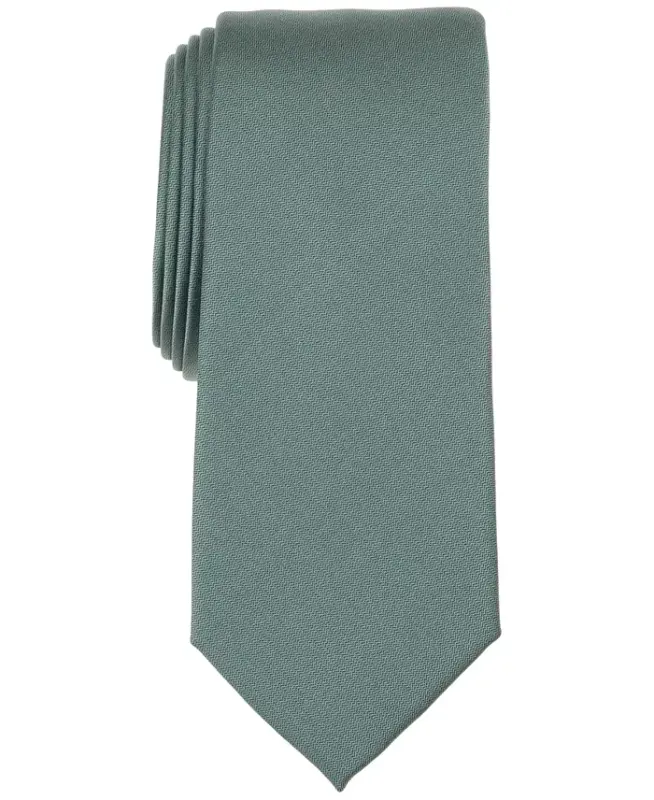 Men's Solid Texture Slim Tie, Created for Modazone - Green Grass - ALFANI