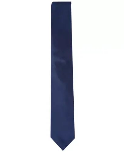 Men's Solid Texture Slim Tie, Created for Modazone - Navy - ALFANI (1)