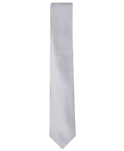 Men's Solid Texture Slim Tie, Created for Modazone-Silver - ALFANI (1)