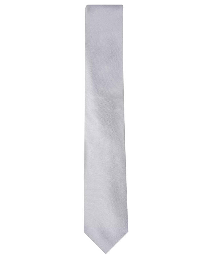 Men's Solid Texture Slim Tie, Created for Modazone Silver - 2