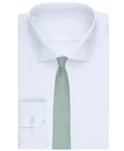 Men's Solid Texture Slim Tie, Created for Modazone - Silver Pine - 3
