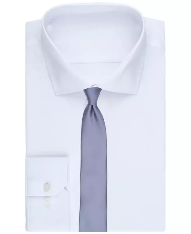 Men's Solid Texture Slim Tie, Created for Modazone - Violet - 3