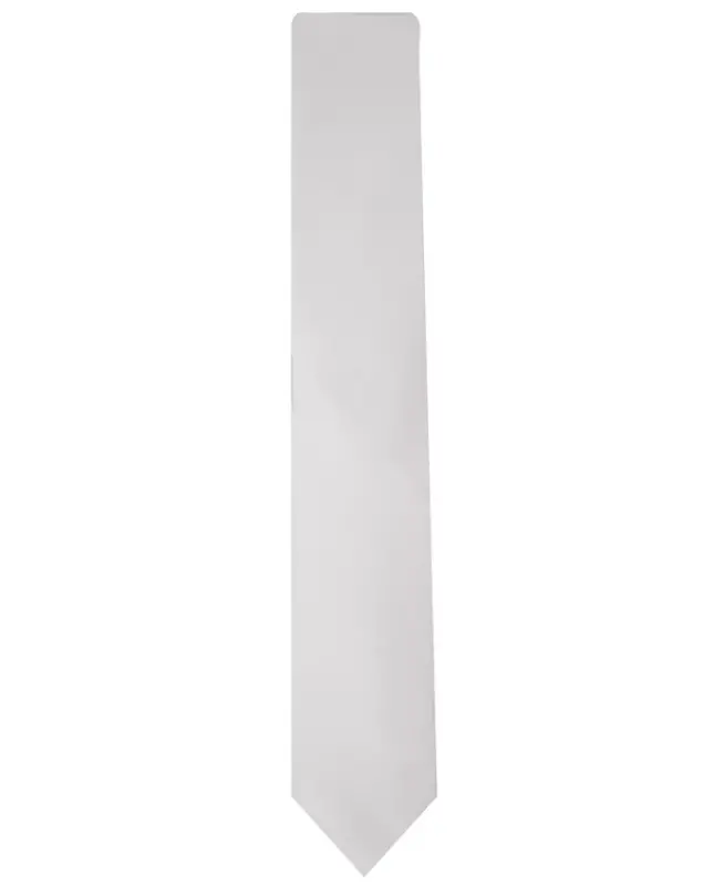 Men's Solid Texture Slim Tie, Created for Modazone-White - 2