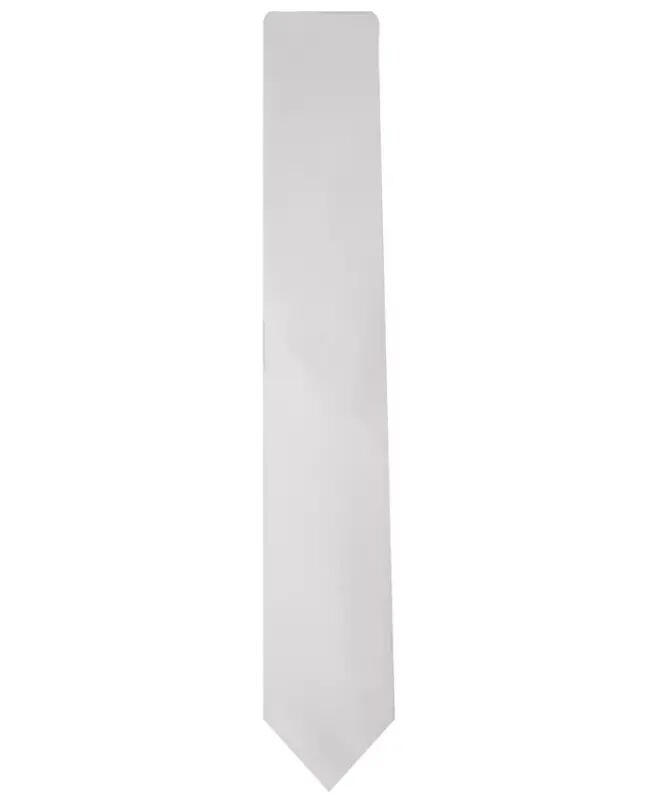 Men's Solid Texture Slim Tie, Created for Modazone-White - 2