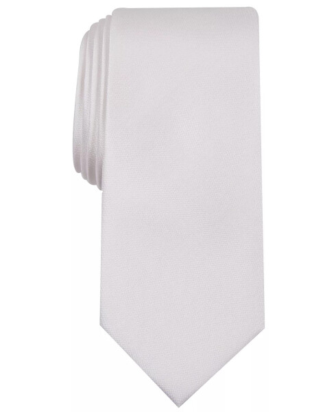 Men's Solid Texture Slim Tie, Created for Modazone White - 1