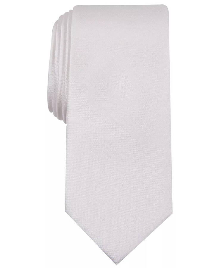 Men's Solid Texture Slim Tie, Created for Modazone White - 1