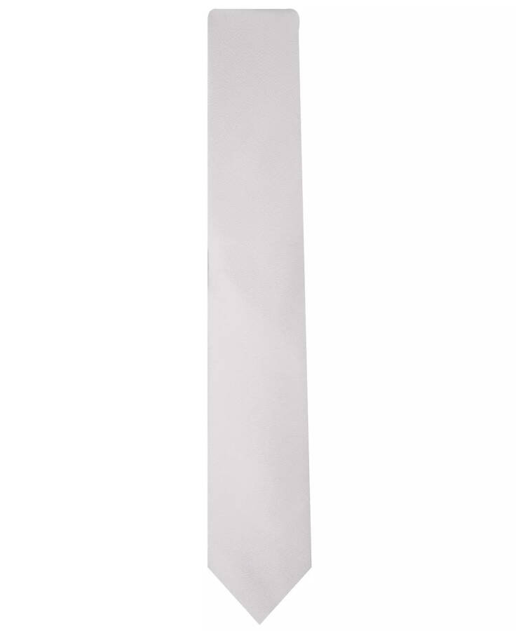 Men's Solid Texture Slim Tie, Created for Modazone White - 2