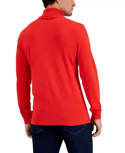 Men's Solid Turtleneck Shirt, Created for Modazone - Bright Ruby - CLUB ROOM (1)