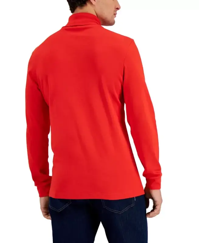 Men's Solid Turtleneck Shirt, Created for Modazone - Bright Ruby - 2