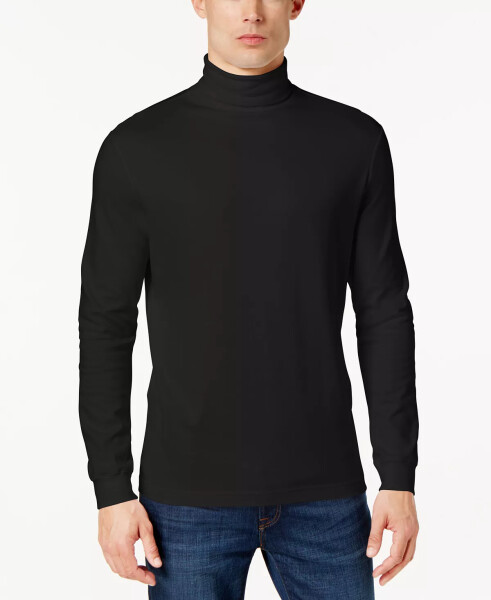 Men's Solid Turtleneck Shirt, Created for Modazone Deep Black - 2