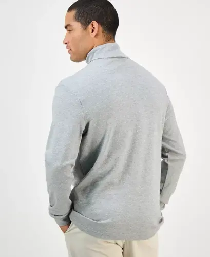 Men's Solid Turtleneck Shirt, Created for Modazone - Soft Gray - 2
