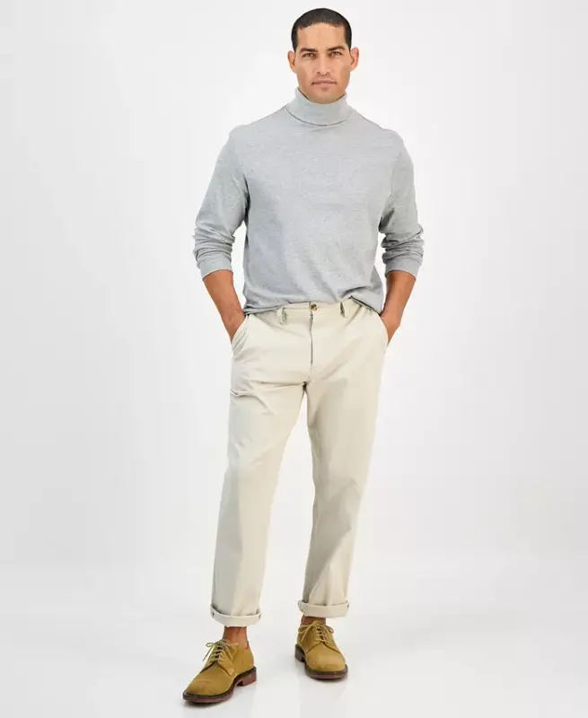 Men's Solid Turtleneck Shirt, Created for Modazone - Soft Gray - 4