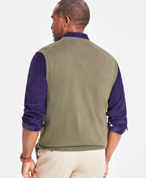 Men's Solid V-Neck Sweater Vest, Created for Modazone - Soft Grey Heather - 4