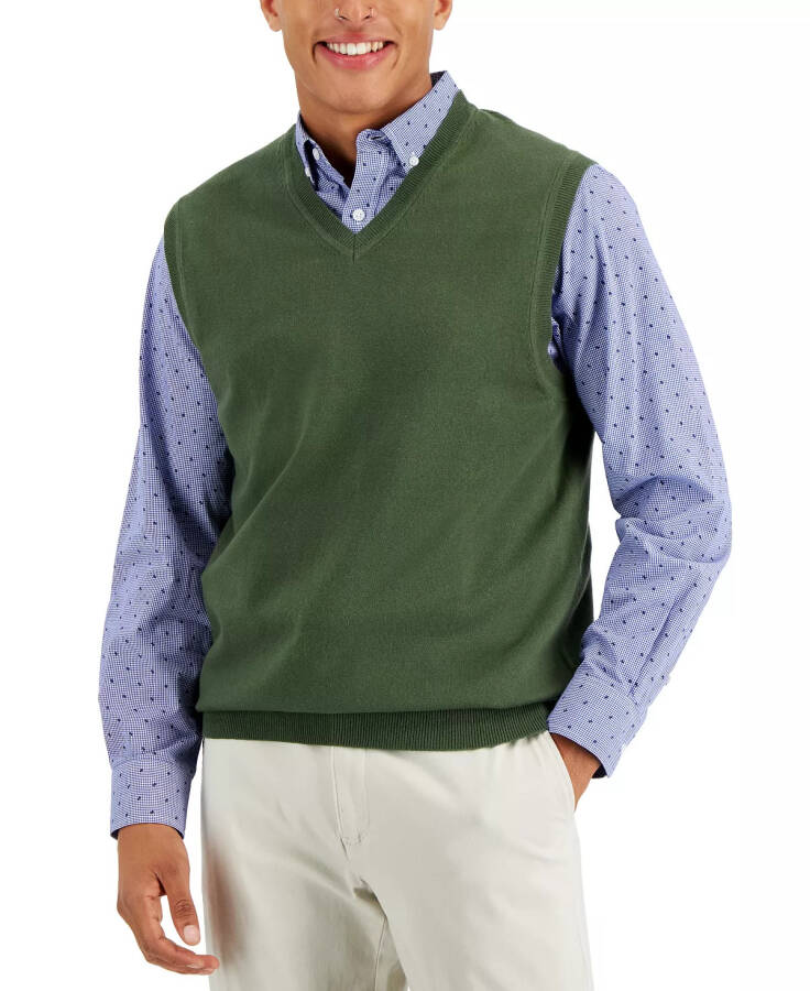 Men's Solid V-Neck Sweater Vest, Created for Modazone Wild Ivy - 6