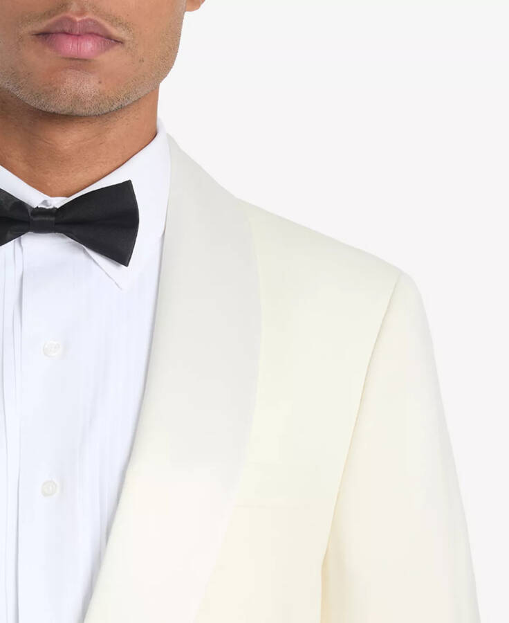 Men's Solid White Sport Coat - 3