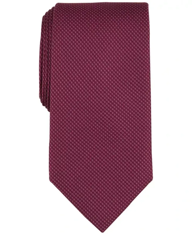 Men's Sorrento Solid Tie-Burgundy - 1
