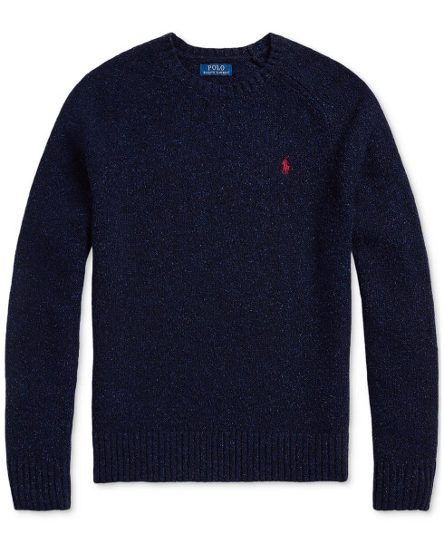 Men's Speckled Wool-Blend Crewneck Sweater Navy - 5