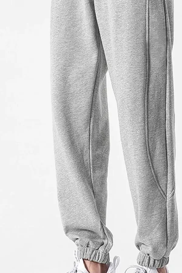 Men's Split Grey Elastic Leg Seasonal Sweatpants - 4