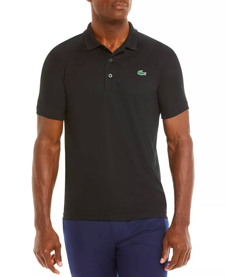 Men's SPORT Breathable Run-Resistant Interlock Polo Shirt Black - 4