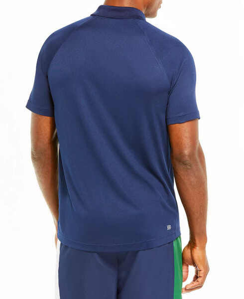 Men's SPORT Breathable Run-Resistant Interlock Polo Shirt Navy Blue - 5