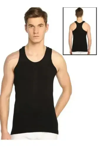 Men's Sports Ribbed Tank Top 3-Pack Opportunity Pack – %100 Cotton, Soft and Breathable - Black 0118 - TUTKU (1)