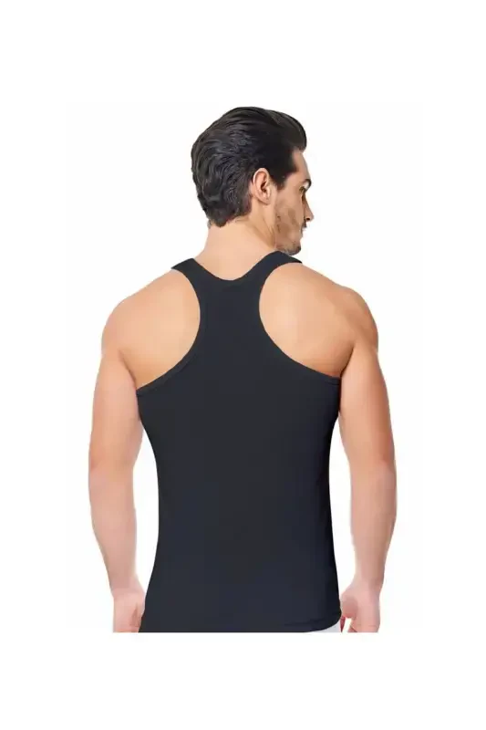 Men's Sports Ribbed Tank Top 3-Pack Opportunity Pack – %100 Cotton, Soft and Breathable - Black 0118 - 3