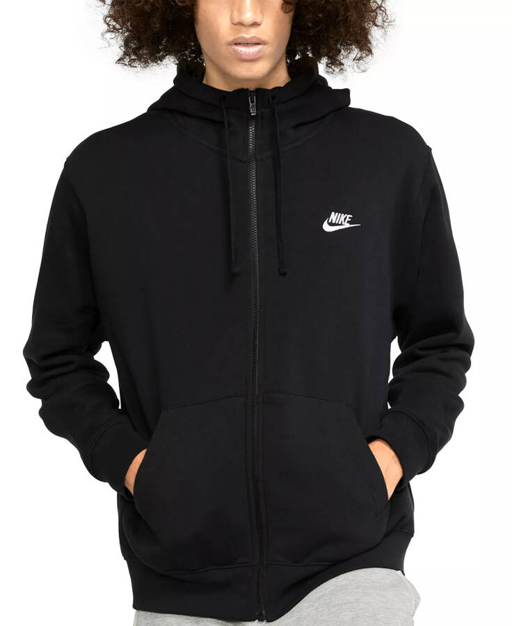 Men's Sportswear Club Fleece Full-Zip Hoodie Black - 1