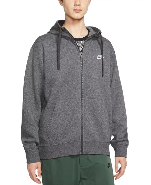 Men's Sportswear Club Fleece Full-Zip Hoodie Charcoal Heather - 2