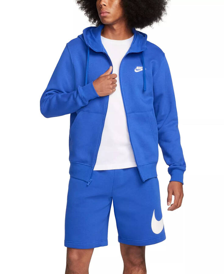 Men's Sportswear Club Fleece Full-Zip Hoodie Game Royal/Game Royal/White - 3