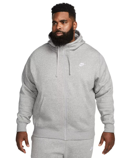 Men's Sportswear Club Fleece Full-Zip Hoodie Gray Heather - 7