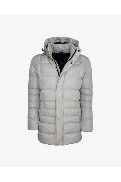 Men's Sporty Hooded Long Coat - 1