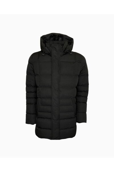 Men's sporty hooded long coat - 2