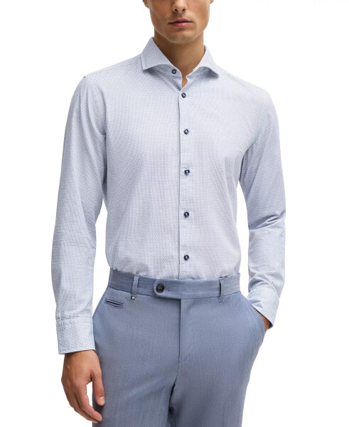 Men's Spread Collar Casual-Fit Dress Shirt Open Blue - 1